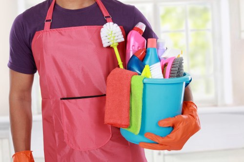 Cleaner preparing a Waterloo property for move-in cleaning