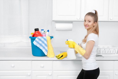 Professional carpet cleaners following a safety-focused process